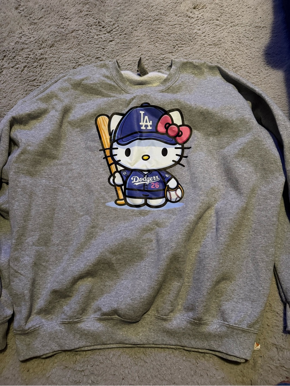 Hello Kitty x LA Dodgers Gray Crewneck Sweatshirt